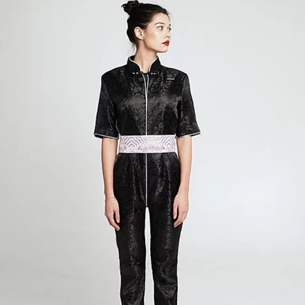 black dragon silk jumpsuit